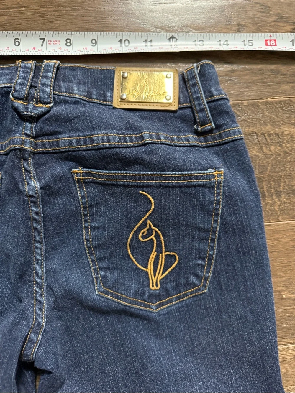 Baby Phat Dark Blue Denim Knee Length Jean Shorts